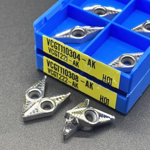 VCGT110302/04/08-AK H01 100% original Insert Aluminum Alloy Inserts CNC Carbide Insert Lathe Machining Tool