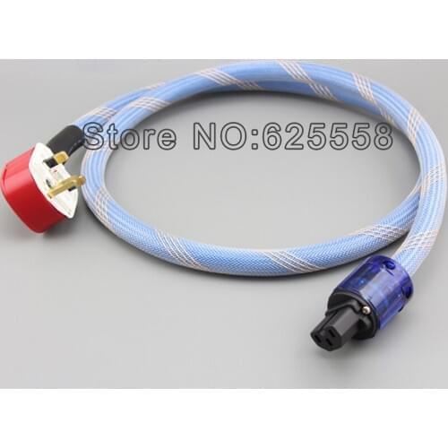 High quality Silver Plated UK Mains Power Cord Cable HIFI Power Cable DIY