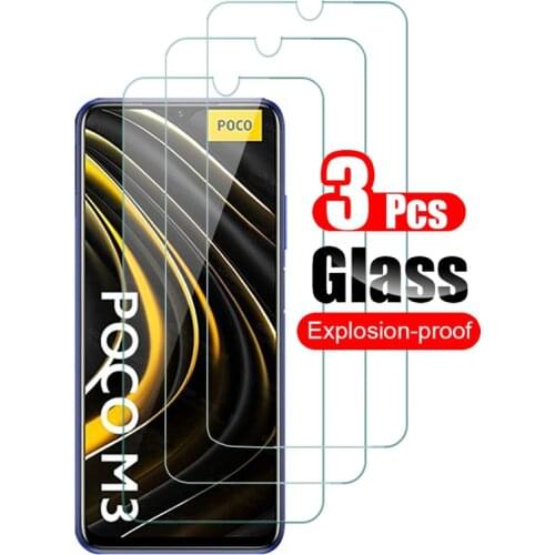 3Pcs For Xiaomi Poco M3 Tempered Glass Screen Protector for Xiaomi PocoM3 Poco M3 Toughened Protective Glass Guard 9H Shied