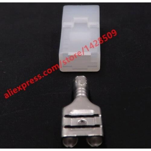 5 Sets 1 Pin 6.3 Series Auto Wiring Socket Electric Cable Unsealed Adapter Large Current Vehicle Connector