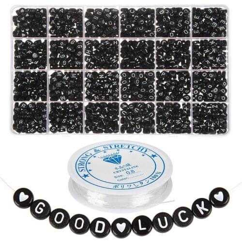 1200 pcs/box Acrylic 4*7mm Round Bead Colorful Contain 0.8mm Transparent Wire Jewelry Make Kid Early Education DIY Accessories