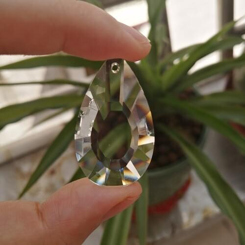 Camal 2pcs 38mm Earring Shape Crystal Prisms Pendant Chandelier Suncatcher Hanging Ornament Home Decor Lighting Lamp Accessories