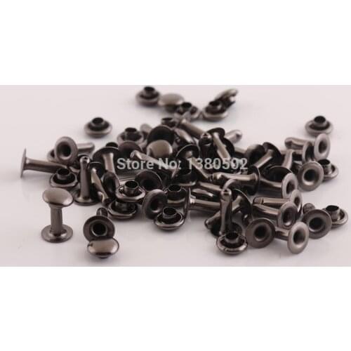 200sets 5*8mm Black Color Double cap Rivets Stud Rivet Decoration for Garment Belt Accessories