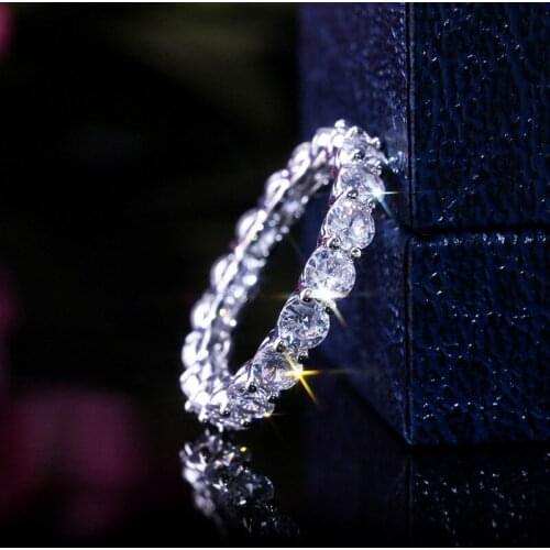 2021 Fashion Luxury Trend Zircon Ring for Women Romantic Wedding Birthday Gift Party Ring Geometric Charm Jewelry Wholesale