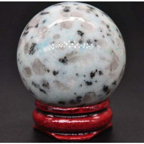 40mm Lotus Jasper Quartz Crystal Shpere Healing Stone Reiki Natural Gemstone Massage Ball Decoration With Stand