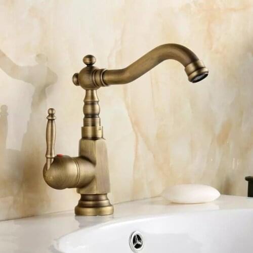 BECOLA free shipping swivel kitchen faucet antique bronze antique bathroom tap antique brass basin faucet HY-661