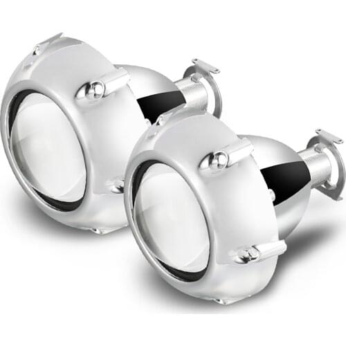 AILEO 2Pcs 2.5 Inch Universal Bi Xenon HID Projector Lens for GTl Silver Shrouds H4 H7 H8 H11 Motorcycle Car Headlight Projector