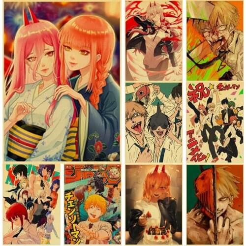 Anime Chainsaw Man Canvas Painting Wall Art Nordic Posters And Prints Wall Pictures For Living Kids Room Decor Home Decoration