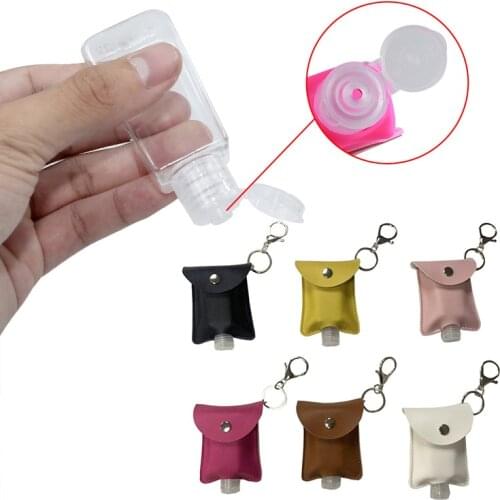 Creative Leather Hand Sanitizer Holder With Keychain Refillable Safe Gel boat With Empty Bottle Girl Kids Hand Sanitizer Bottle