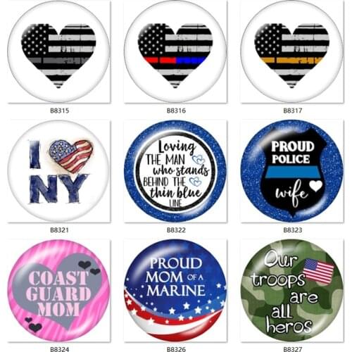 LOVE POLICE 12mm/18mm Round glass cabochon flat back Making findings snap button jewelry B8315