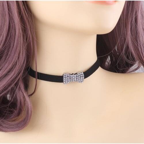 Fashion Rhinestone Choker Necklace DIY cross dog crown skull starfish Charm Pendant Punk Gothic Collar Jewelry choker for women