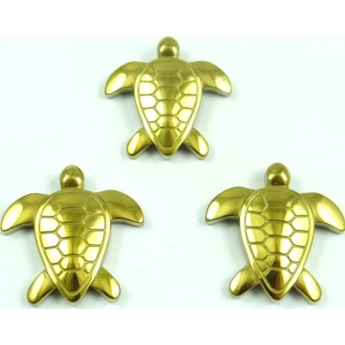 Natural Quartz crystal Titanium Hematite hand-Carved tortoise Gem pendant for diy jewelry making necklace Accessories3pcs P13