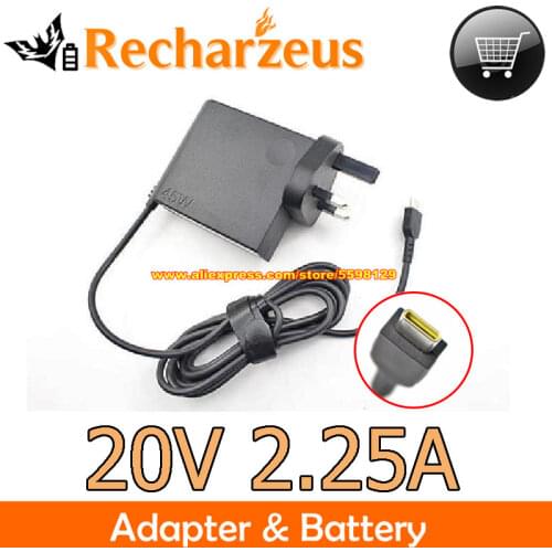 Genuine UK Plug For Lenovo ADLX45UDCK2A ADLX45YCC3A 00HM631 01FR032 AC Adapter 20V 2.25A Type C 45W 12V 3A Laptop Charger