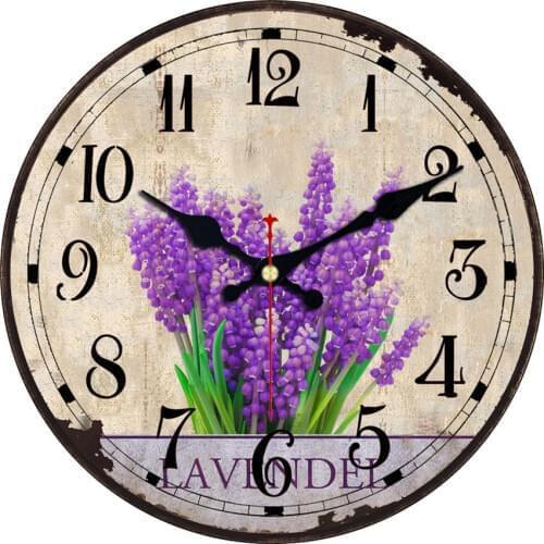 Shabby Chic,Lavender Wall Clock,Bedroom Clock Wall,Large Watch