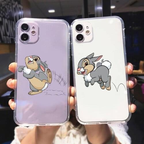Zororong Cute Cartoon rabbit Transparent Phone Case For iPhone 12 Mini 11 Pro XS Max X XR 7 8 Plus