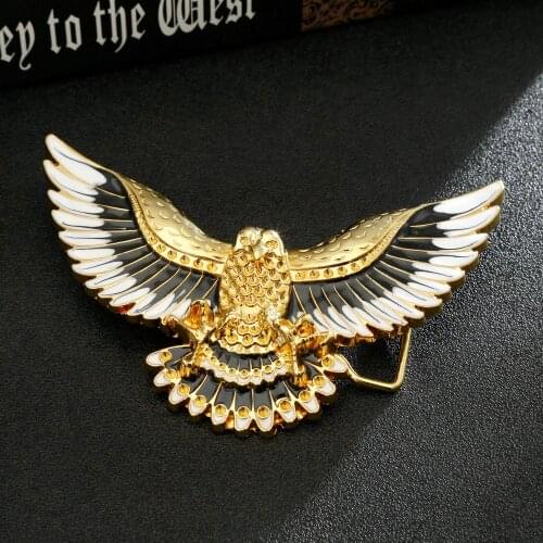 Western gold eagle leather belt buckle personality animal head man classic smooth buckle