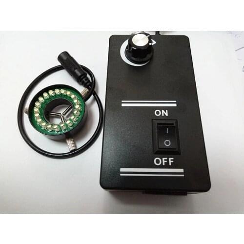 12V Inner Diameter 20mm Adjustable Microscope LED Ring Lamp Light Source Industrial Visual Image Source for Stereo Microscope