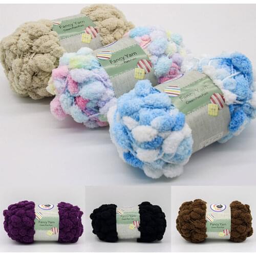 Thick Woollen Big Soft Pom Pom Yarn Hand Knitting Crochet Yarn for DIY Blanket Cushion Colorful Pompom Thread F062