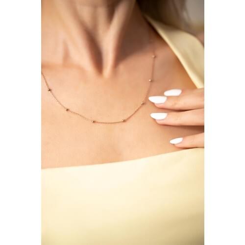 Bulk Model Rose Plated Silver Necklace