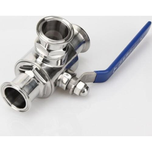3 Way Sanitary 304/316 Stainless Steel Ball Valve 1-1/4" 32MM T Port Ferrule Type Homebrew Hygiene Grade Free Shippping