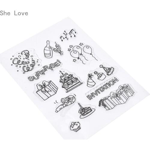 Chzimade Happy Birthday Silicone Clear Stamp For Scrapbooking DIY Album Cards Making Decoration Transparent Rubber Stamp