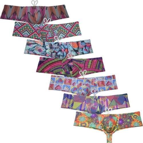 Sexy Micro Bikini Cheeky Swim Trunks Mens Swimwear Skimpy Boxers Brazilian Surf Board 1/2 Rear