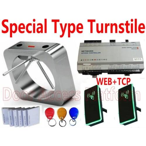 Special Tripod Turnstiles kit with RFID Access in+out EM Card Access Gate Reader IP Network Access Controller Turnstile Security