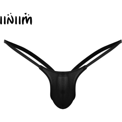Sexy Mens Lingerie Panties Jockstraps Bulge Pouch Open Back Stretch Bikini Thong String Homme Briefs Gay Underwear Underpants