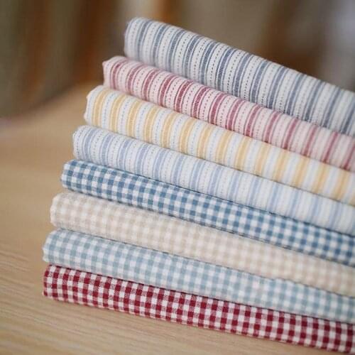 Japanese Yarn-dyed fabric handmade DIY Patchwork 100% Cotton Fabric For Sewing Doll clothes Quilt cloth