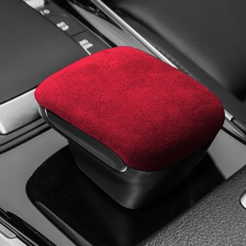 Alcantara Suede Interior Gear Shift Knob Cover Trim Handle Sleeve Buttons Cover Sticker for Benz GLB 2020 2021