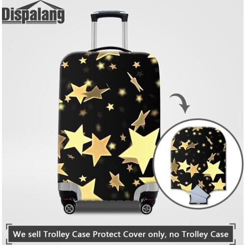 Dispalang Travel On Road Luggage Protective Covers For Women Gold Stars Printing Elastic Dust Rain Suitcase Cover For 18-32 Inch
