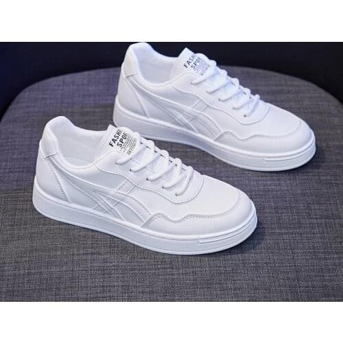 Women Sneakers 2021 Fashion Comfort Vulcanized Shoes Womens Pu leather Platform Women Lace up Casual Shoes White Footwear