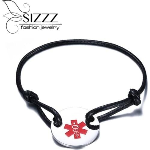 SIZZZ 2018 New listing 25MM stainless steel adjustable round tag bracelet&bangles for women