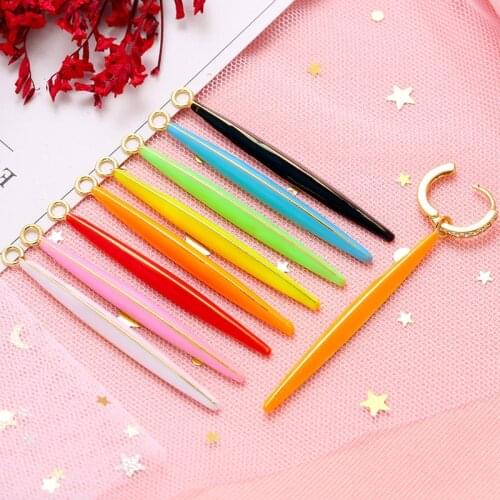 ZHUKOU 5x56mm Brass Long earrings charms for women DIY handmade Earrings necklace pendant jewelry accessories Supplies VD742