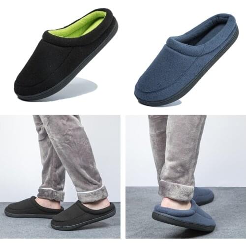 Winter Men Slippers Warm Plush Men Shoes Outdoor Indoor Home Soft Slipper Non-slip Warm Men Slides Casual Mule chanclas hombre