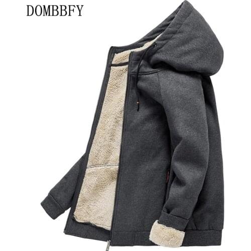 Winter Fleece Hoodie Sweatshirt Men Tracksuit Thick Warm Zipper Coat Streetwear Velvet Windbreaker Hooded Jacket Plus Size 8XL