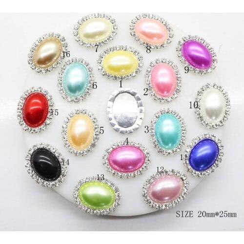 ZMASEY Mix Color Pearl Buttons 10pcs/Lot 20*25mm Oval Buttons Wedding Decor DIY Sewing Jewelry Handwork Ribbon Accessories