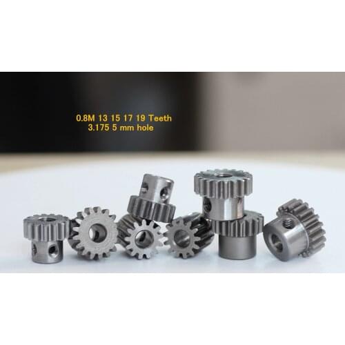 2PCS 0.8M Model car 13 15 17 19 Teeth MOTOR gear 32DP 1/8 1/10 For Remote control vehicle Metal material 3.175 5 mm hole