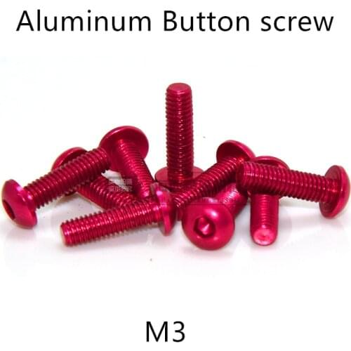 20pcs M3*5/6/8/10/12/14/16mm Anodized Peach/Pink color Aluminum Hex socket button head cap screw for RC Model screws