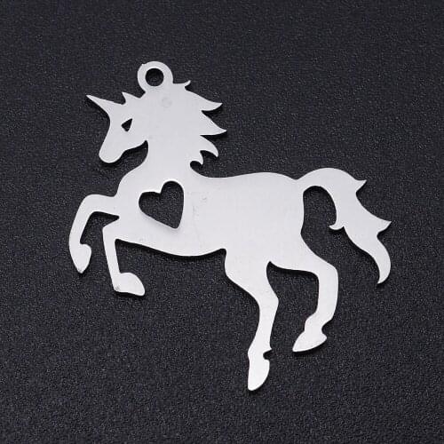5pcs/lot 100% Stainless Steel Horse Charm Pendants Wholesale Jewelry Making Charms Accept OEM Order