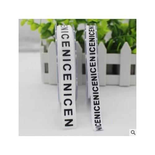 50Yards/pack Printed printed English alphabet ribbed ribbon gift wrapped ribbon free shiing