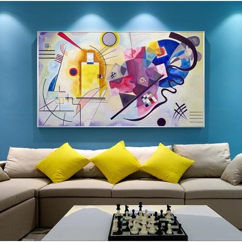 5D Diamond Painting Kandinsky Abstract Famous Diamond Embroidery Painting Red Yellow Blue Art Wall Picture Mosaic Diamond Art