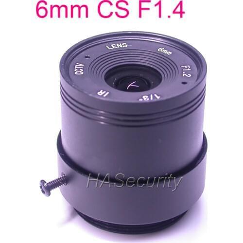 6mm CS mount 1/3" F1.4 LENs for CCTV camera for CCD image sensor