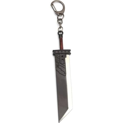 Final Fantasy VII Keychain Cloud Strife Sword Zack Fair Buster Sword Metal Keyring Weapon Pendant Cosplay llaveros Chaveiro