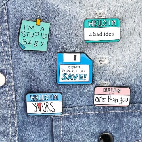 Zhijia New Arrival Sticky Notes Enamel Pin Cute Message Lapel Pin Daily Plan Memo Paper Badges Brooches For Women Brooches Gifts
