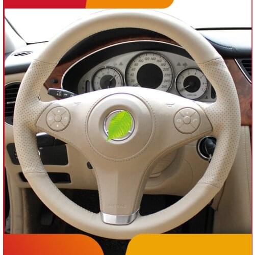 Alcantara & Leather steering wheel cover For Mercedes-Benz GLK300 SLK350 SLK200 SLK280 CLS260 SLK320 350 200 Car Accessories