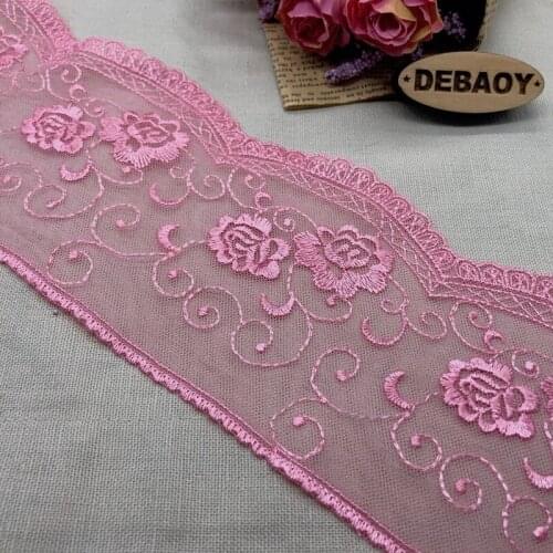 Floral Embroidery Lace Trim Applique Lace Fabric Sewing Craft 9.7cm Width