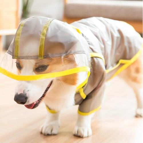Pet Dog Raincoat The Dog Face Pet Clothes Jumpsuit Waterproof Dog Jacket Dogs Water Resistant Clothes for Dogs Corgi Coat Xs-xxl