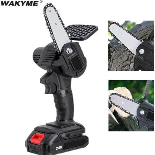 4Inch 650W Electric Chain Saw With 24V Rechargeable Battery Woodworking Pruning Mini Chainsaw One-handed Garden Power Tool