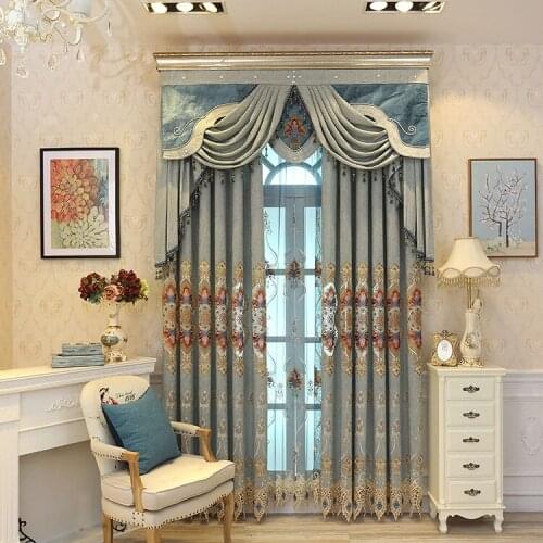 European relief and fresh printed cloth curtain curtain of sitting room bedroom study villa